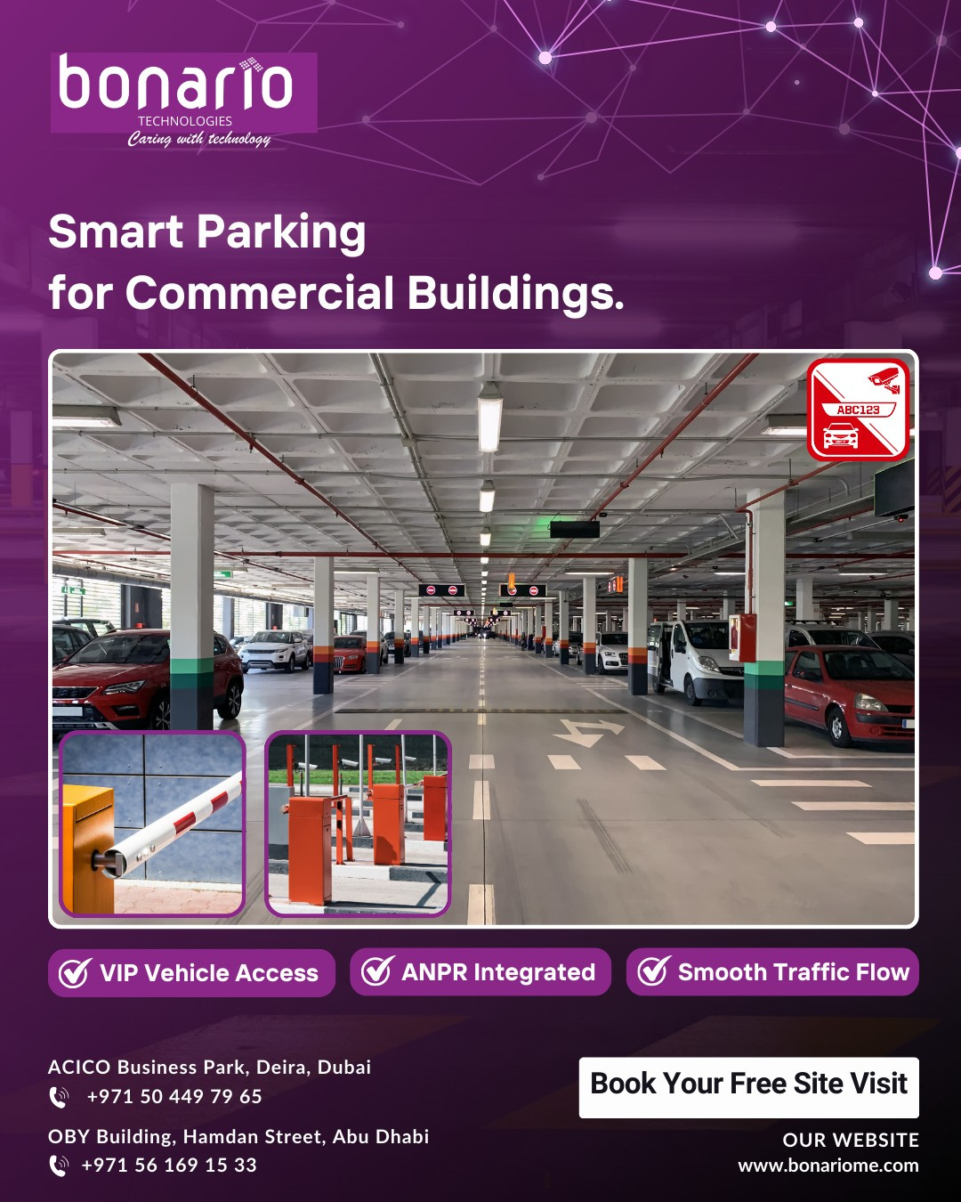 Automatic gate barrier system controlling vehicle access at entry point – gate barrier installation in Business Bay.