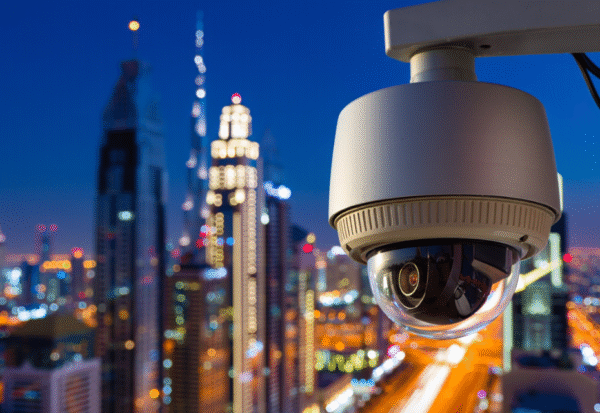 Modern surveillance setup showcasing different types of CCTV cameras in UAE installed across residential, commercial, and outdoor environments for enhanced security monitoring.